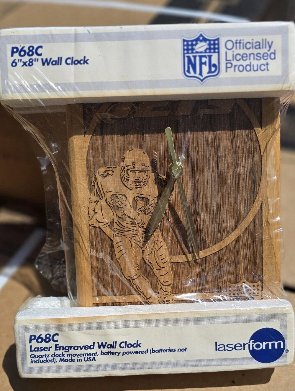 Vintage Laserform NFL NY Jets officially licensed laser-engraved wood clock